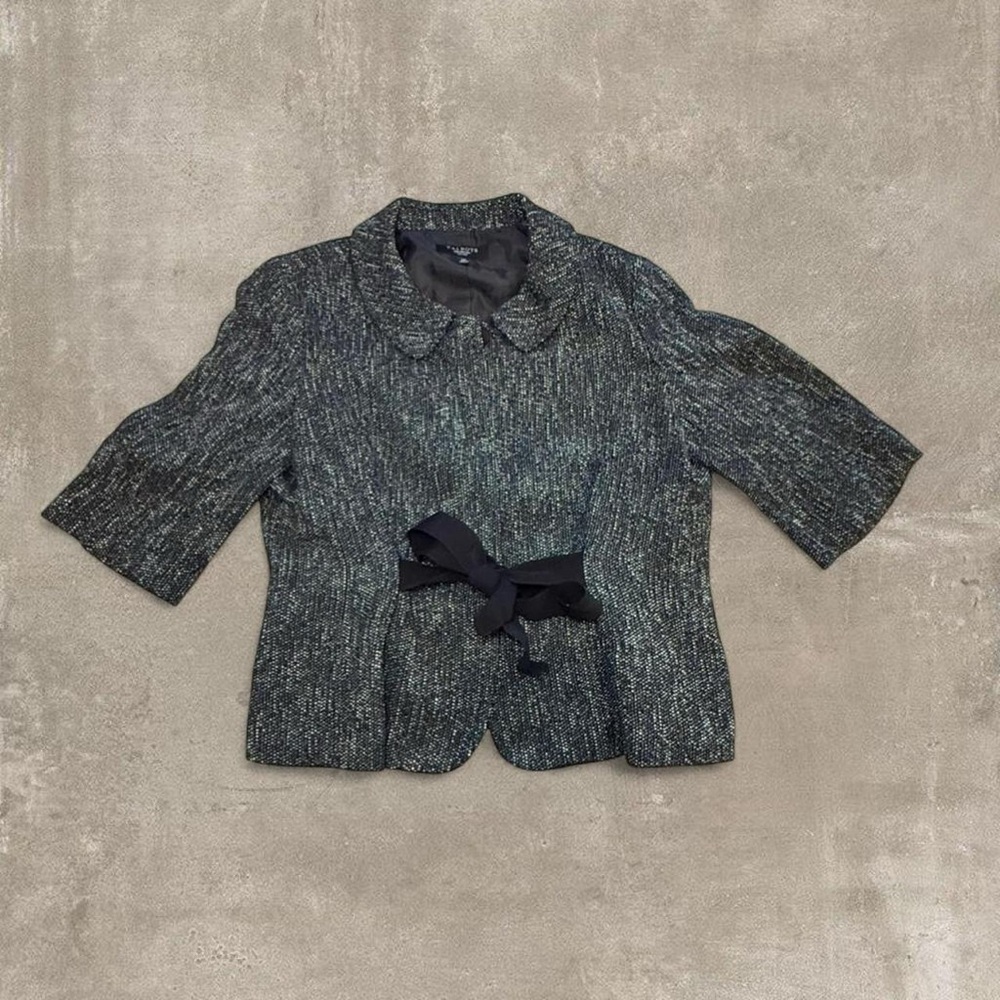 Talbots Tweed Blazer with Bow size 14p